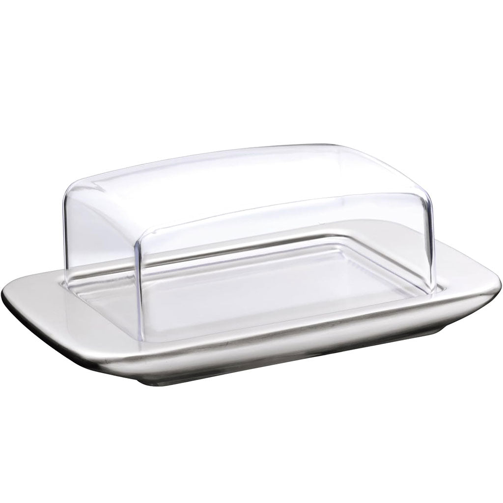 Mantequera de Acero Inoxidable con Tapa Transparente WMF - Diseño Ergonómico y Doble Pared para Mantener la Mantequilla Fría