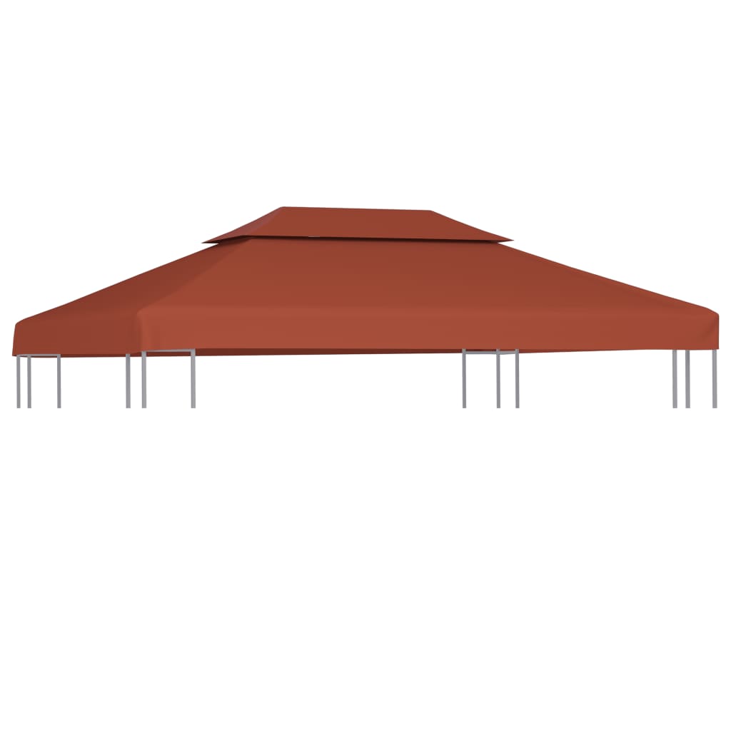 vidaXL Toldo de Cenador 2 Niveles 310 g/m² 3x3 m Pabellón Patio Casa Color Rojo,  Marrón,  Terracota y mas