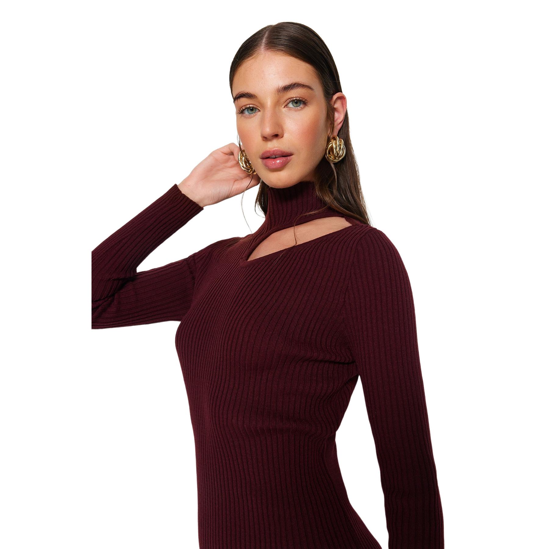 Trendyol Vestido De - Elegante Y Cómodo Ciruela Mujer Grande