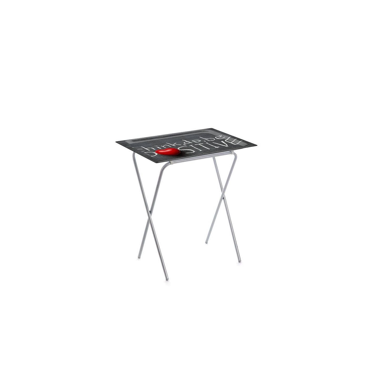 DON HIERRO - Mesa plegable auxiliar ADA con bandeja extraíble para interior y exterior-
