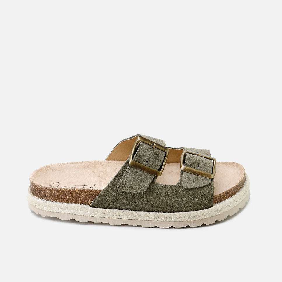 Sandalias bio hebillas piel verlour army Papanatas | Eli 1957