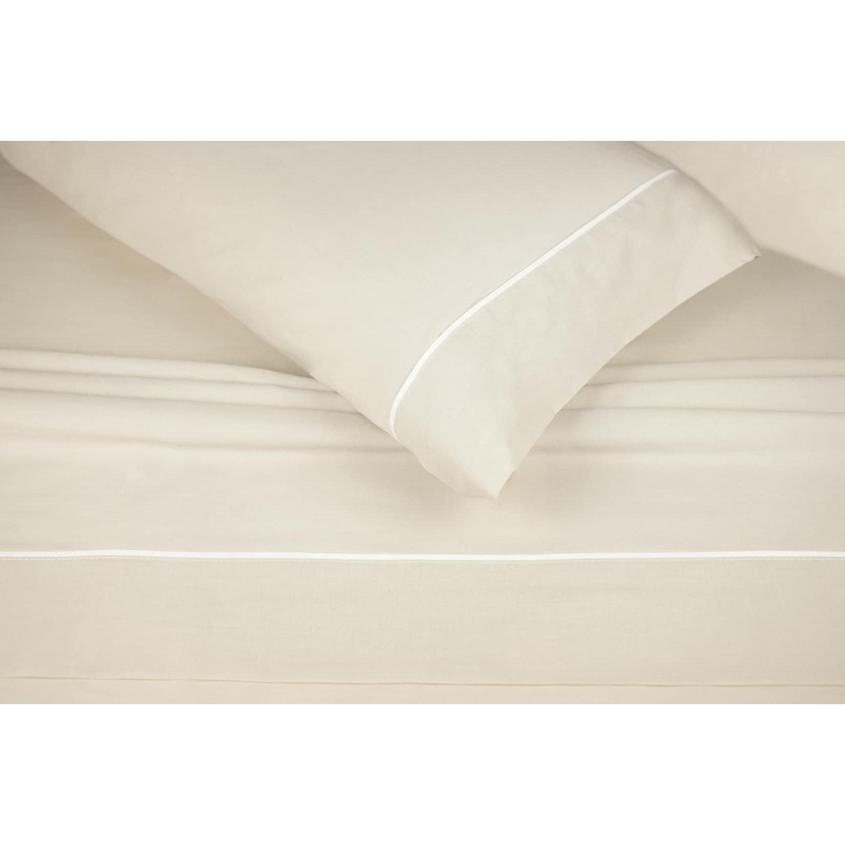 Juego sábanas beige 241 Ribete Blanco