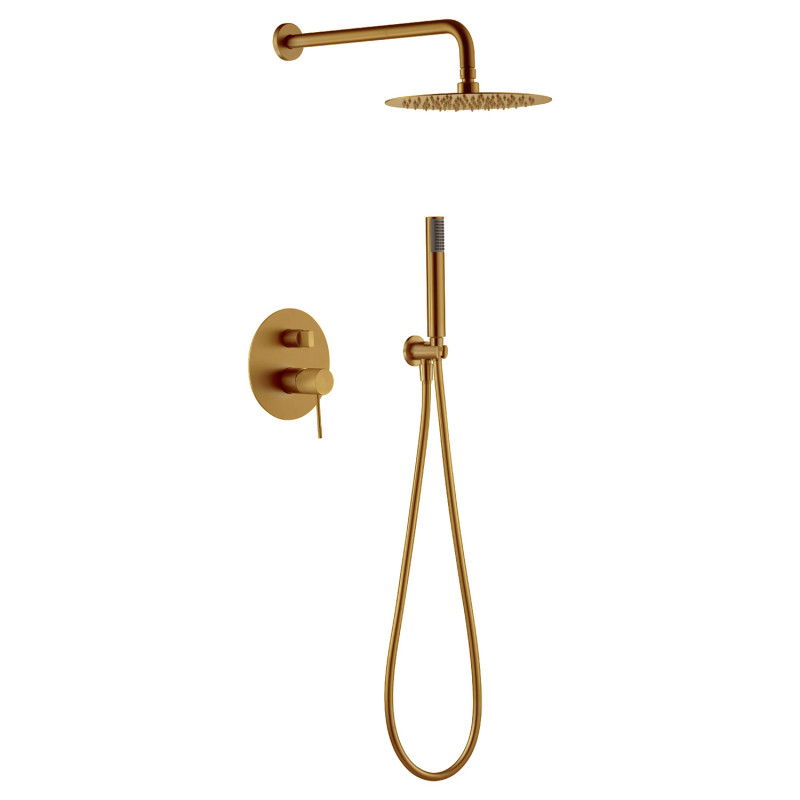 Imex Line GPD038/OC Conjunto de ducha moderno diseño monomando acabado oro cepillado