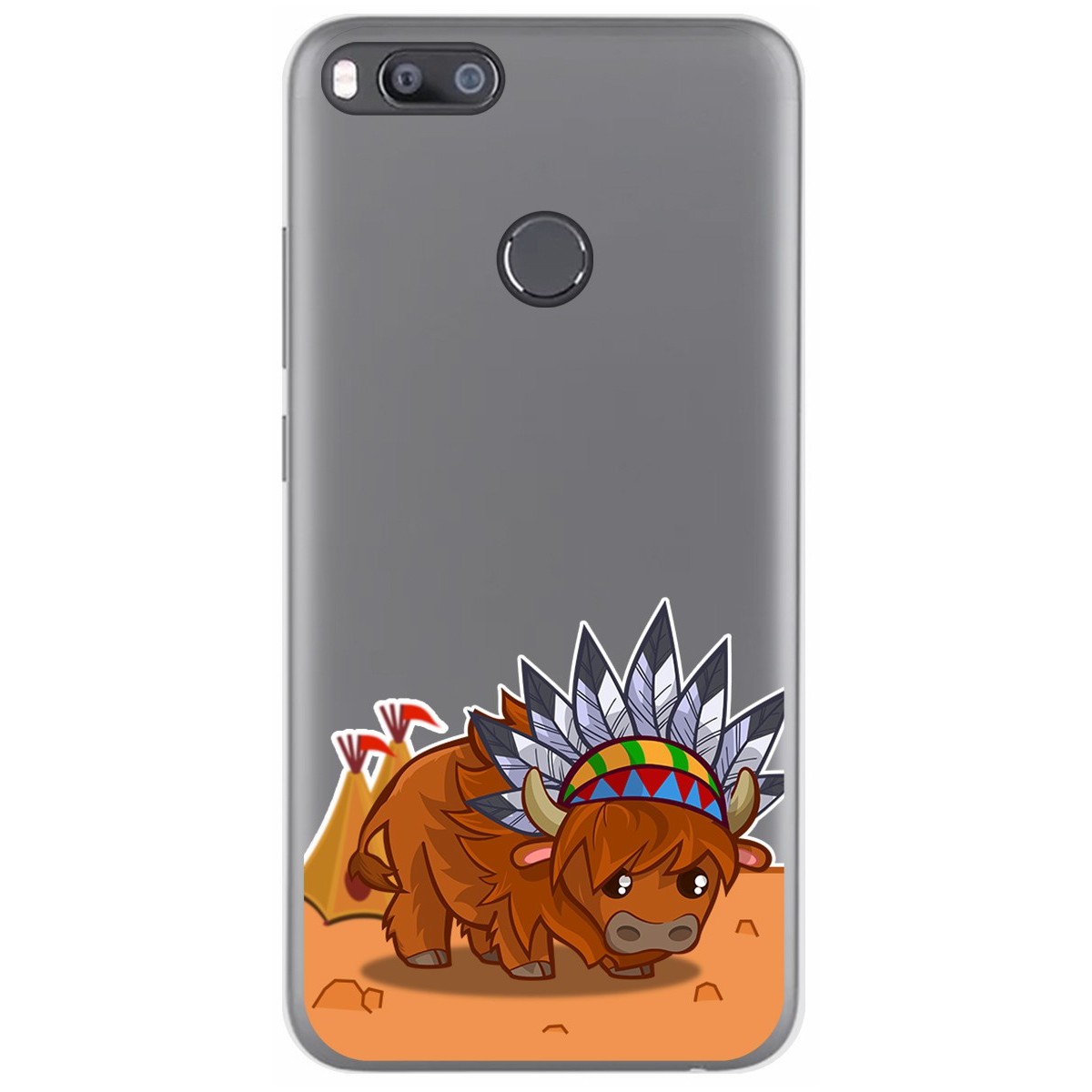 Tumundosmartphone Funda Gel Transparente Xiaomi Mi 5X/Mi A1 Bufalo Dibujos