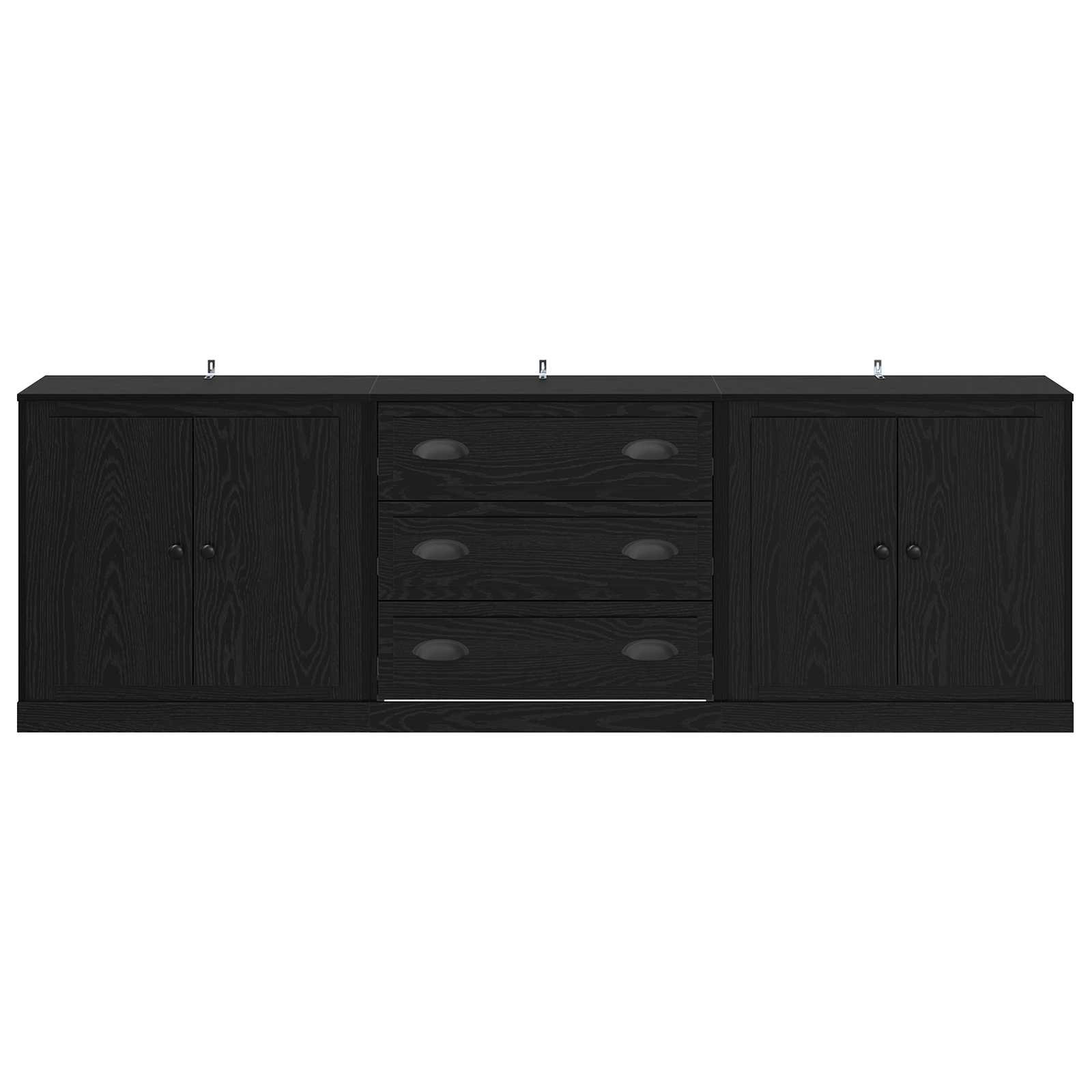 vidaXL Tableros Lateral con cajón 3 pcs Madera contrachapada Aparador Moderno