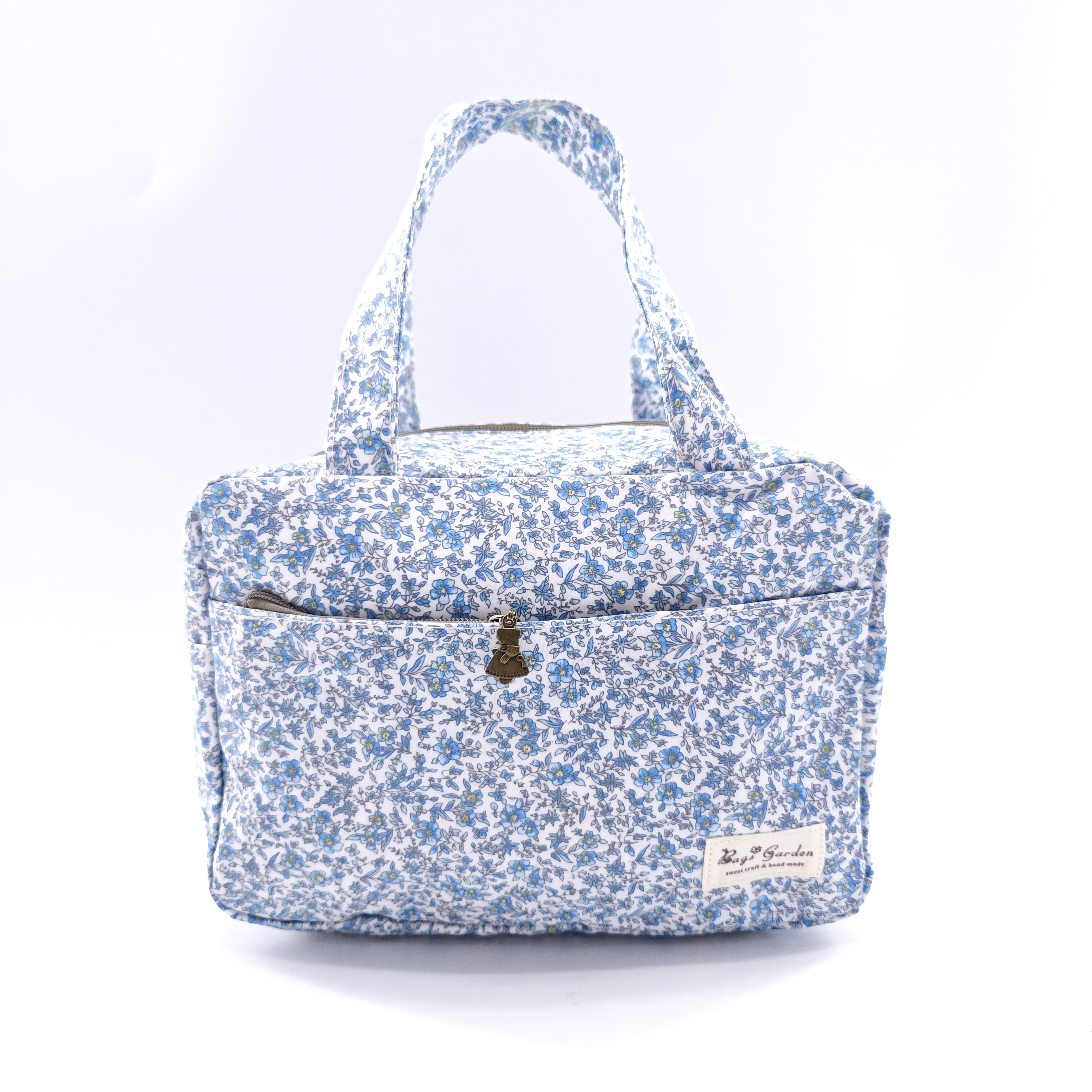 Bagsgarden - Bolsa térmica impermeable con diseño floral para picnic, entregas a domicilio y uso comercial, de algodón resinado 29x20,5x14 cm