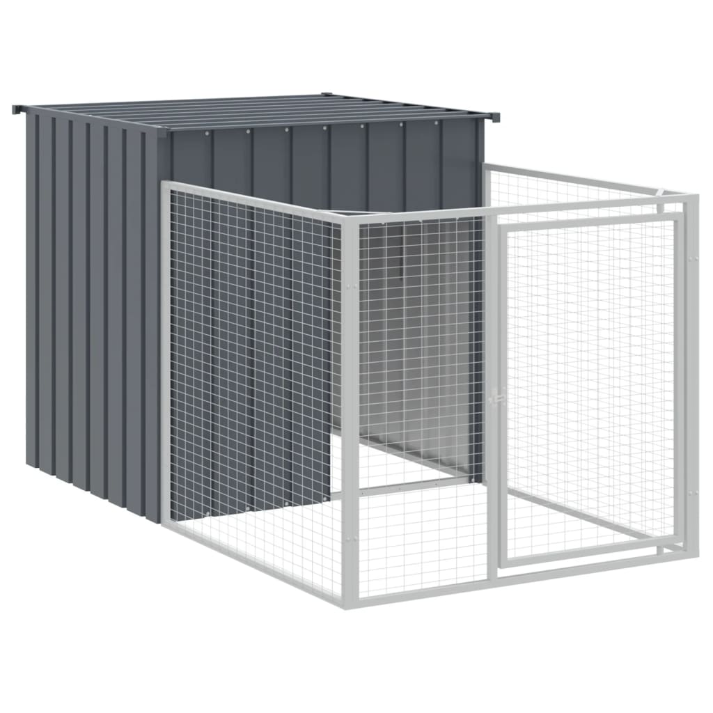 vidaXL Caseta para Perros con Tejado Perrera Jaula Acero Galvanizado Color Gris claro,  Antracita, y mas