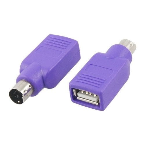 CABLEPELADO Adaptador USB a PS2 para Teclado, Convertidor USB a PS2, Adaptador de Teclado, Conector de Teclado, Morado. 1 Unidad