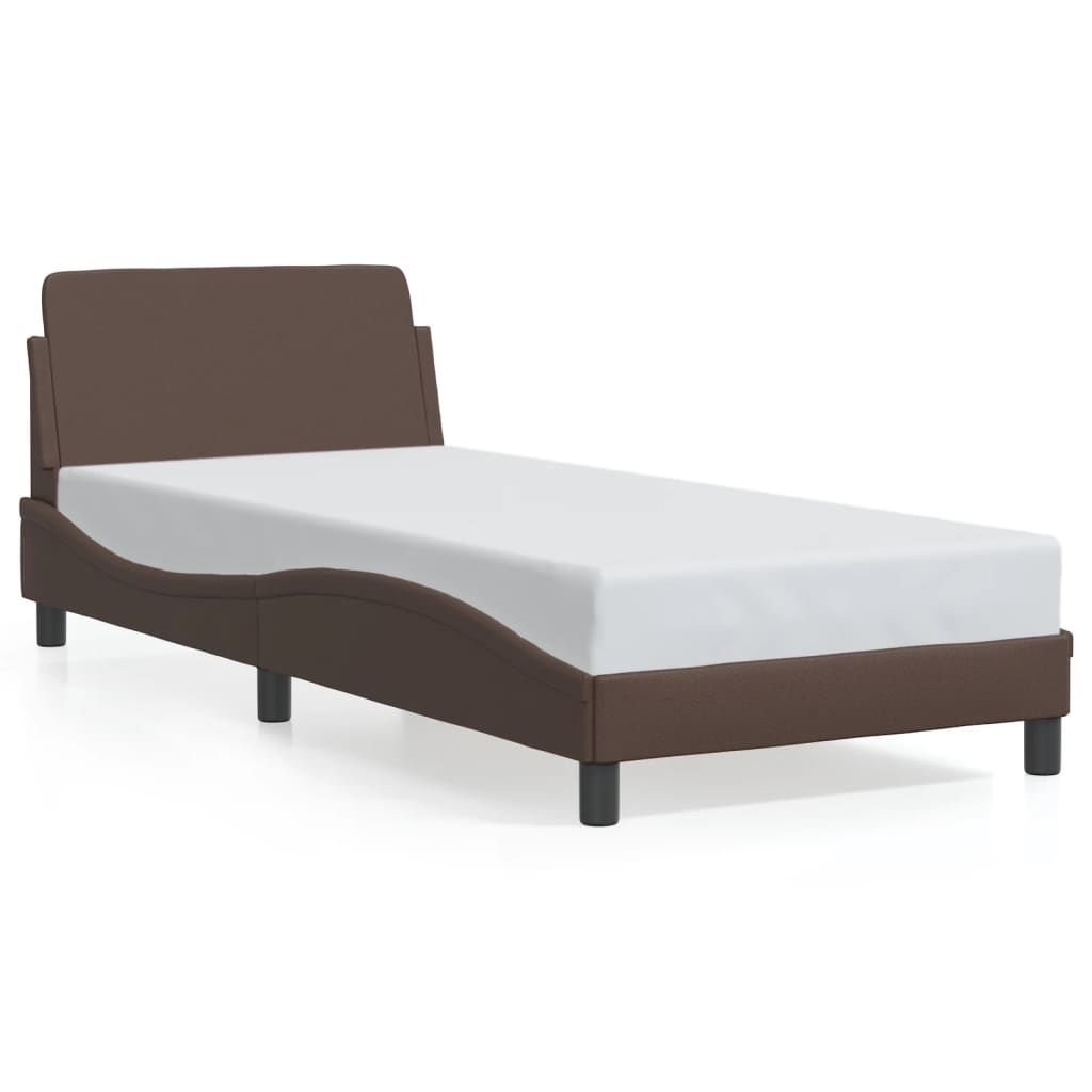 vidaXL Estructura de cama Dover cuero sintético marrón 80x200 cm