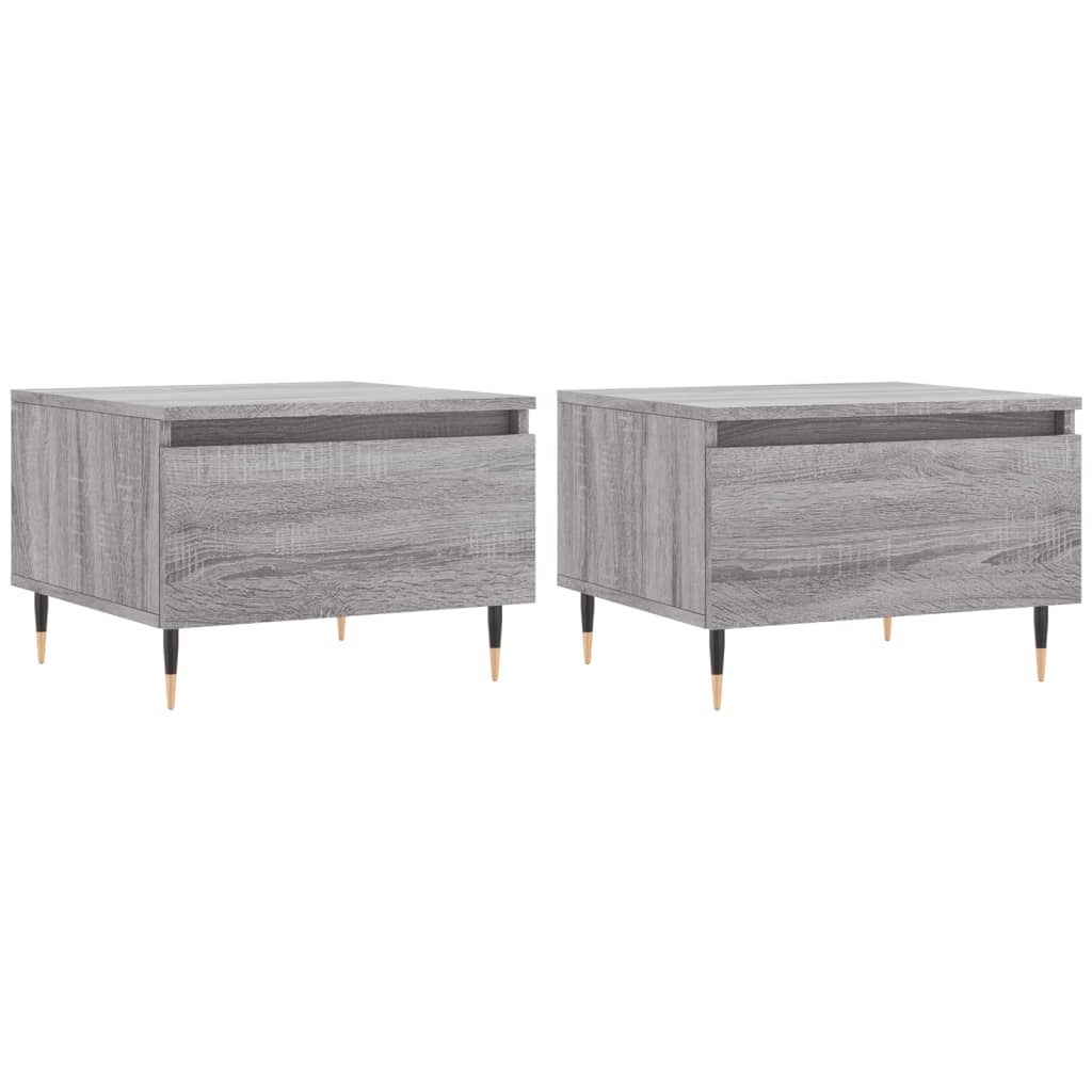 vidaXL Mesas de centro 2 uds madera ingeniería gris Sonoma 50x46x35 cm