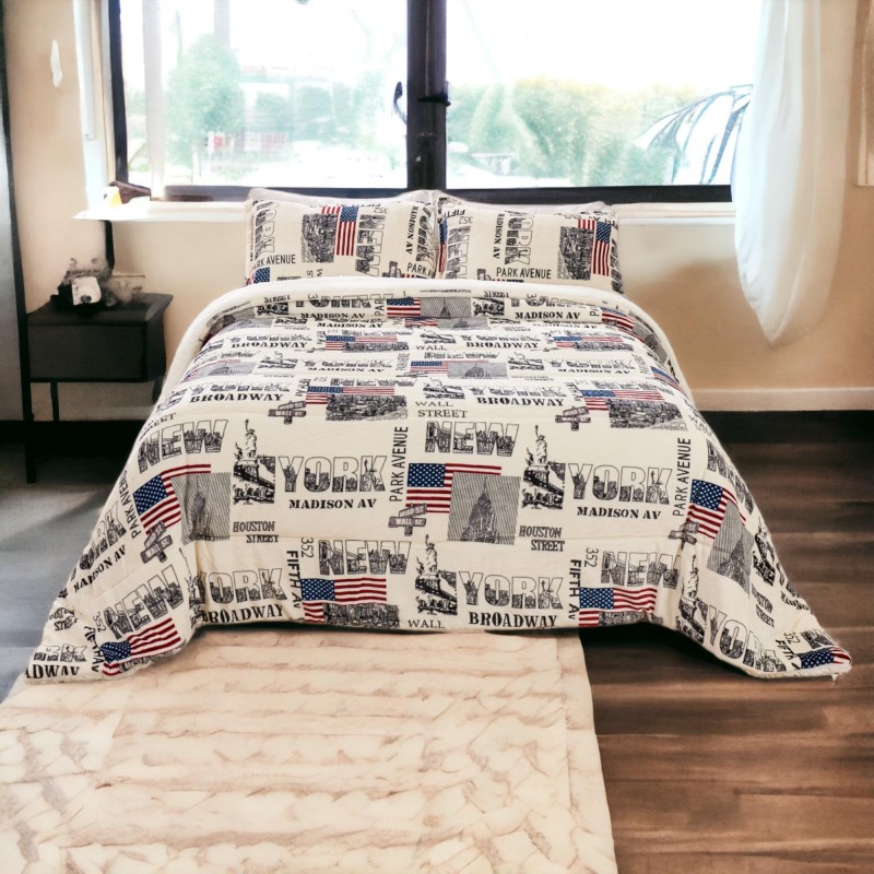 TIENDA EURASIA - Edredón Nórdico con Borreguito y Funda de Almohada, Estampado Moderno, Tacto Suave
