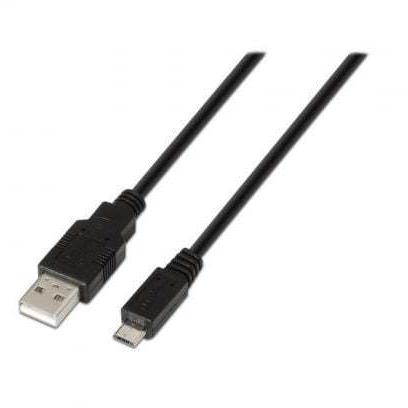 Cable USB 2.0 Aisens A101-0028/ USB Macho - MicroUSB Macho/ Hasta 2.5W/ 60Mbps/ 1.8m/ Negro