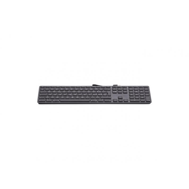 LMP Teclado KB-1243, 110 teclas, 2 puertos USB, aluminio