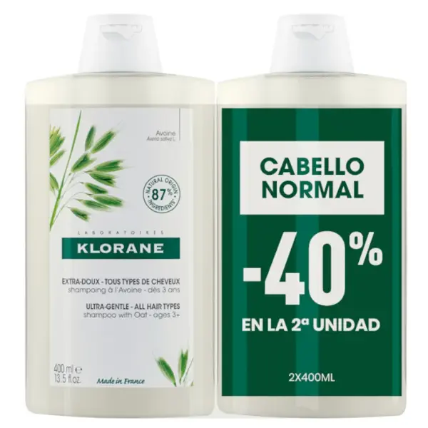 Klorane Avena Champú Duplo 2 x 400ml