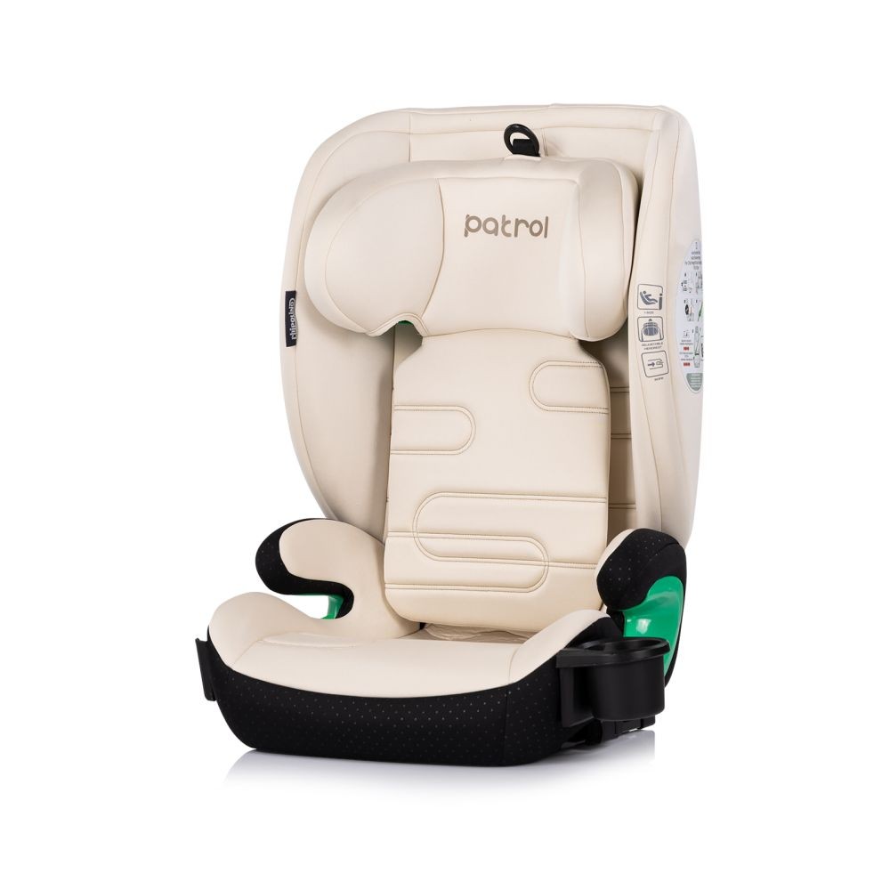 Silla de Auto PATROL i-Size 100–150 cm con Isofix, Reposacabezas Ajustable y Guías para Cinturón, para Niños, Seguridad Homologada R129/04