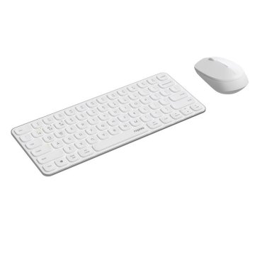 Pack teclado y mouse rapoo wireless y bluetooth 9010m 2,4ghz bt 4.0 bt 5.0 ultradelgado compacto color blanco multi mode