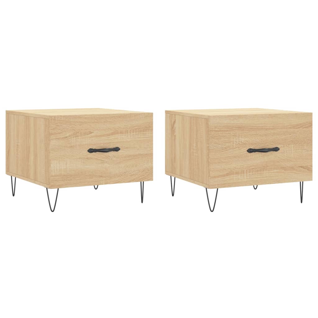 Vidaxl Mesa de Centro 2 Unidades Madera Ingeniería 50x50x40cm Blanco