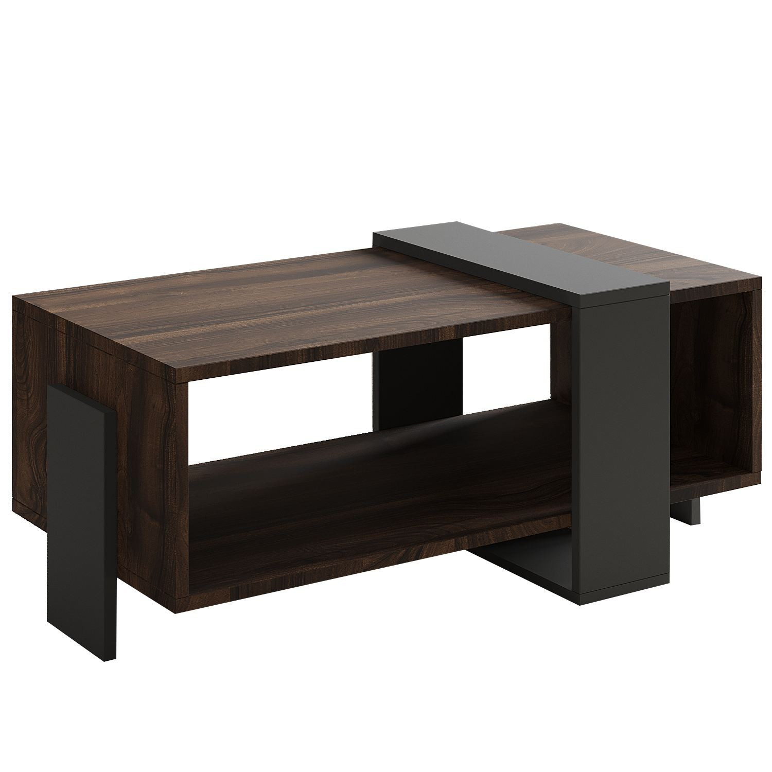 Habitat y Jardin - Mesa baja de madera "Meleni" - 90 x 49 x 40 cm - Marrón