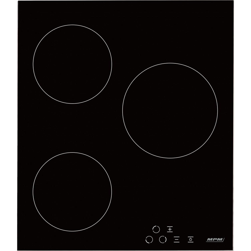 Placa vitrocerámica Mpm 45 Vcb 21 3 Zonas 45 cm Negro