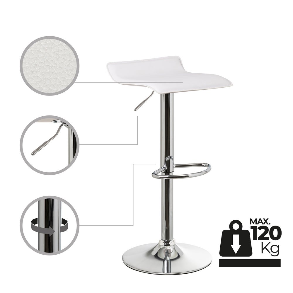 Set de 2 taburetes giratorios de polipiel y metal Lola Home