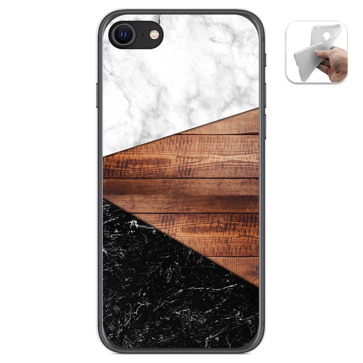 Tumundosmartphone Funda Gel Tpu para Iphone SE 2020 diseño Mármol 11 Dibujos