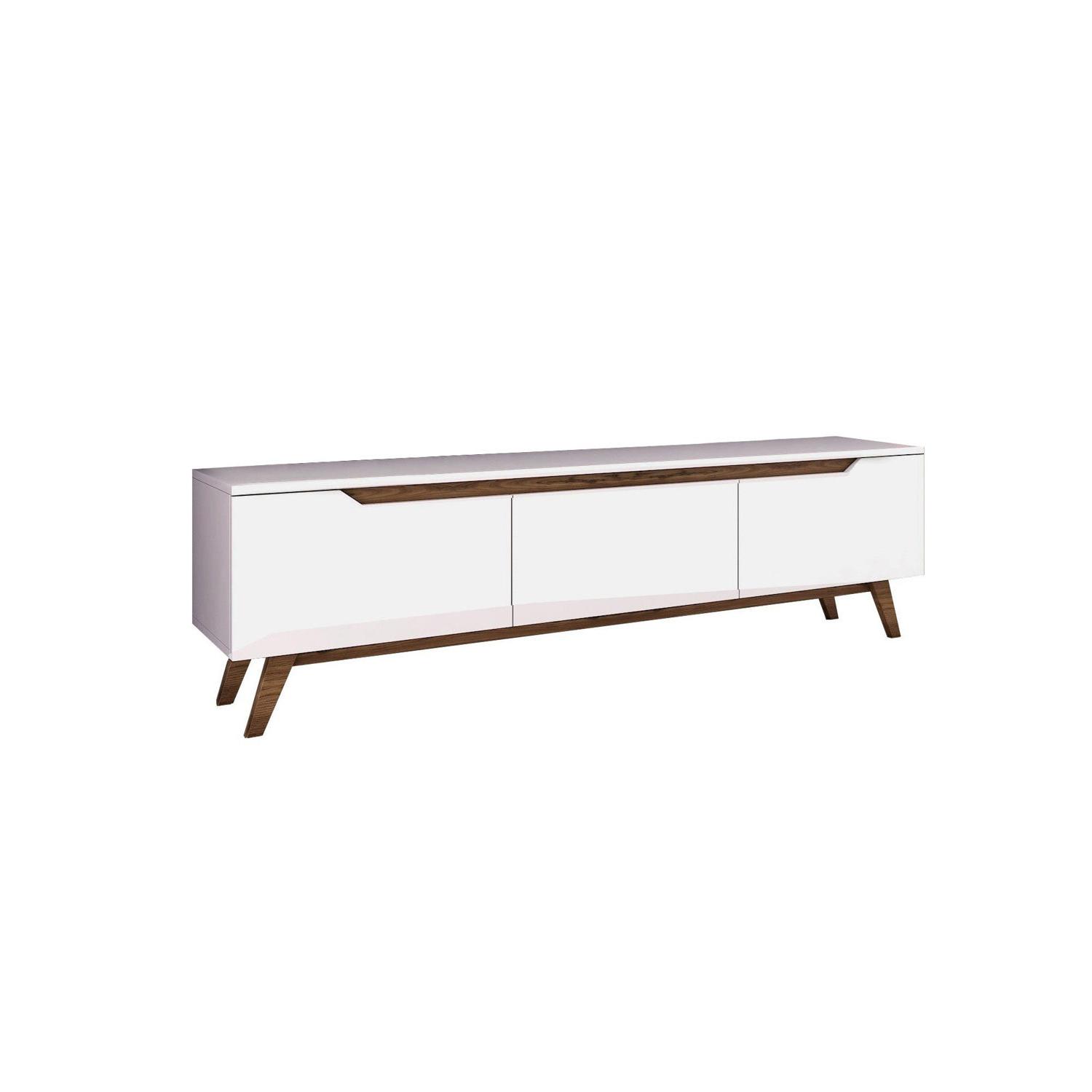 Mueble tv sharon y oscura  blanco y madera para hogar moderno mueble de almacenaje  - Homekit