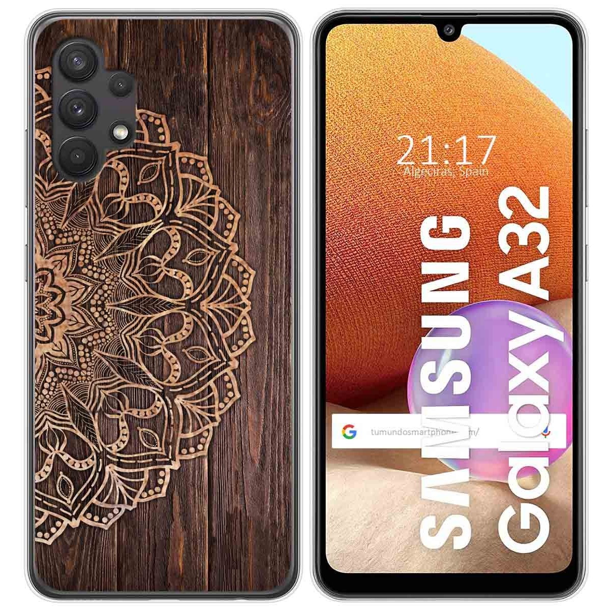Tumundosmartphone Funda Gel Tpu para Samsung Galaxy A32 4G diseño Madera 06 Dibujos