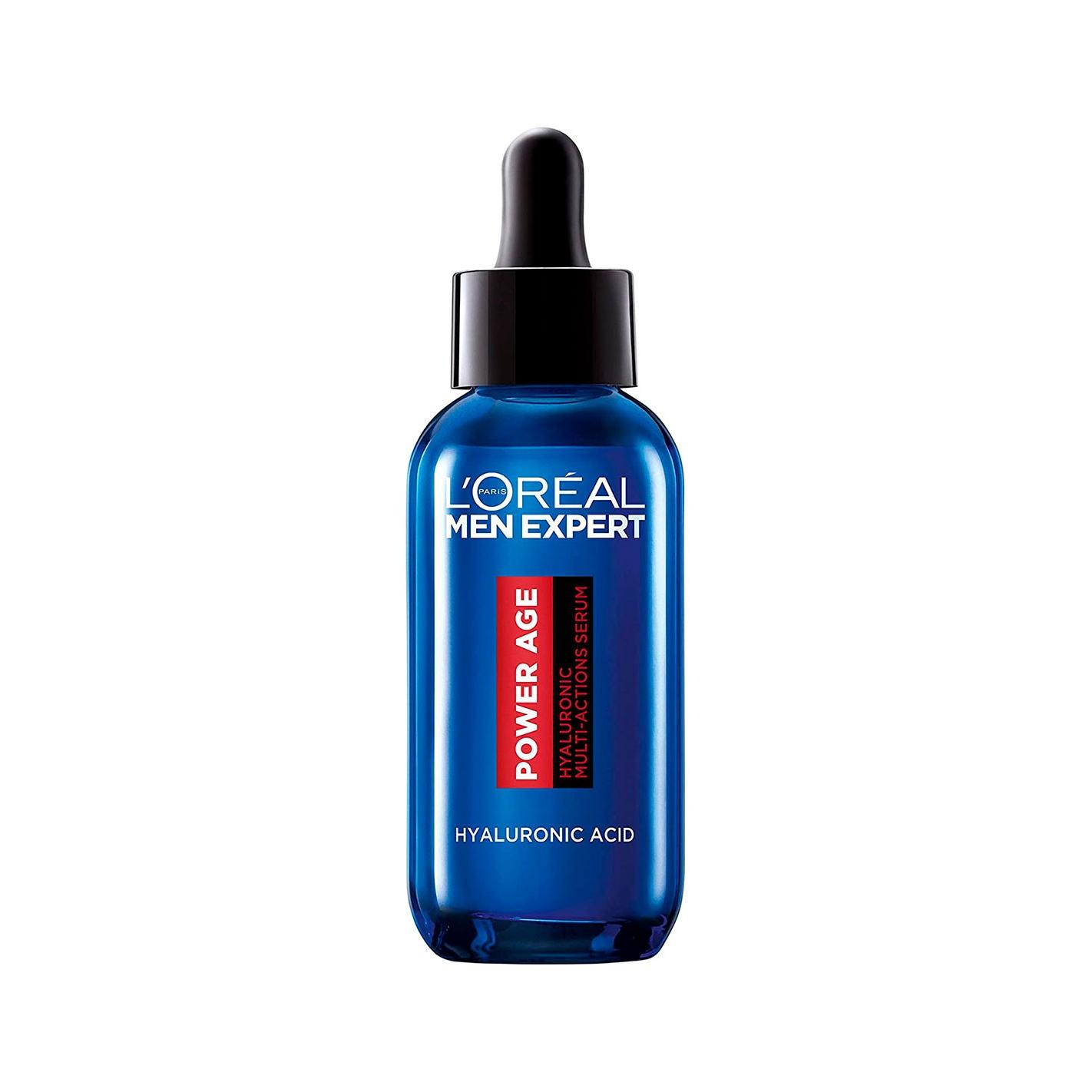 Expertise Men - Sérum facial con ácido hialurónico Power Age para reafirmar la piel y tensar arrugas, hidratación duradera y mejora de la textura, ideal para cuidado facial antiarrugas