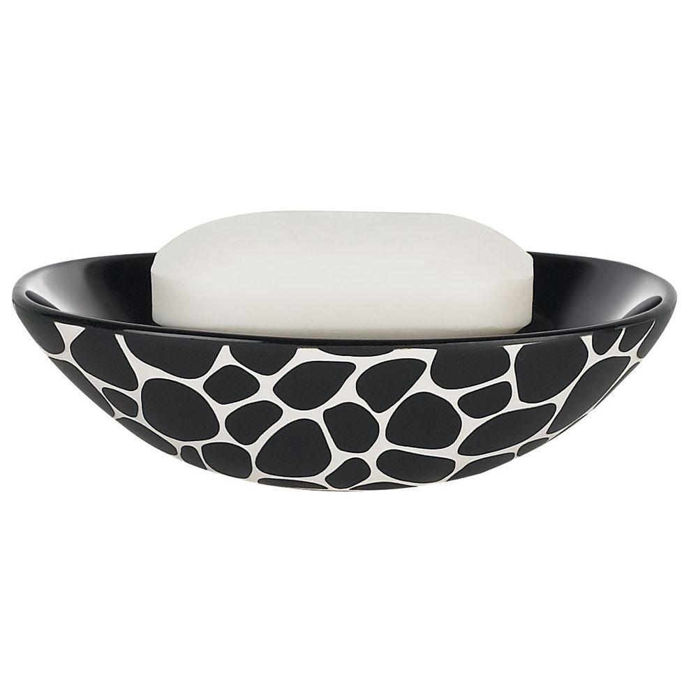 Jabonera SPIRELLA "Darwin" de gres en color negro 4 x 14,5 x 10 cm