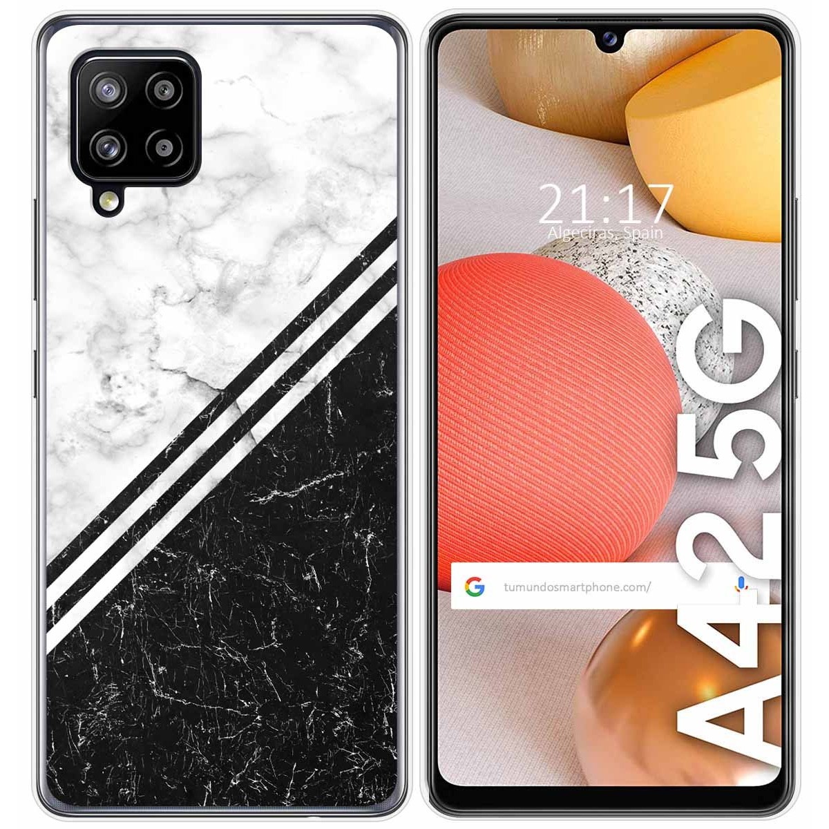 Tumundosmartphone Funda Gel Tpu para Samsung Galaxy A42 5G diseño Mármol 01 Dibujos