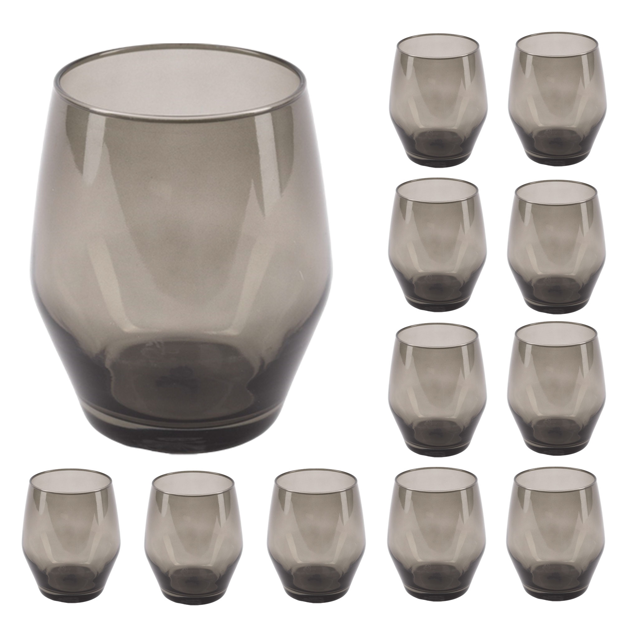 Set de 12 vasos de agua 370ml en cristal Scalpers Home
