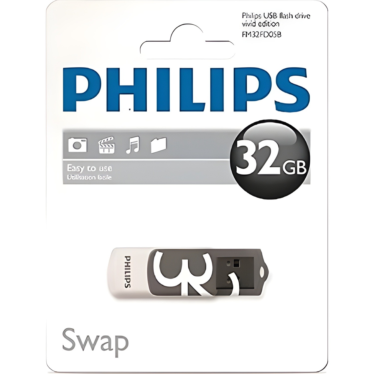 Philips FM32FD05B Vivid Edition-32 GB USB flash drive, gray and white