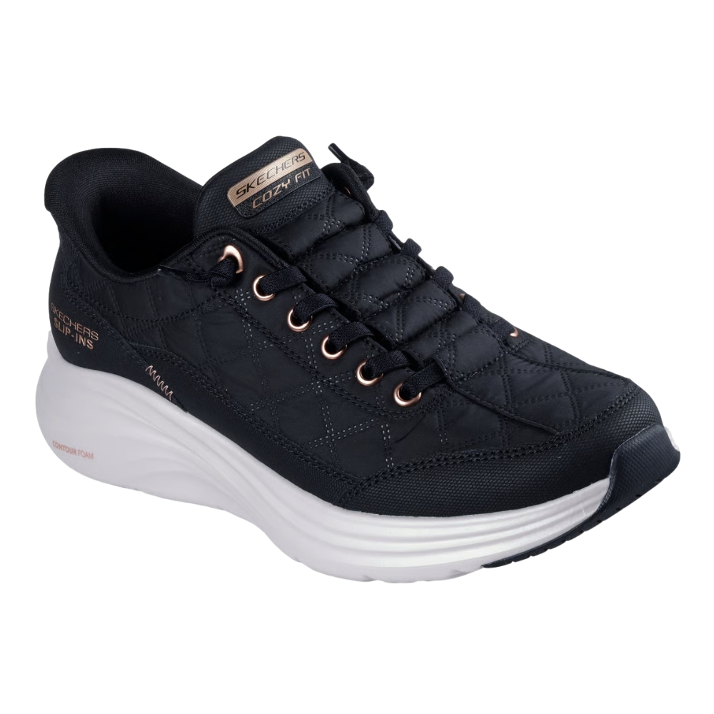 Deportivos Skechers Slip-Ins: Stamina Sport - Metallic Muse Mujer, Color Negro Y Azul Marino