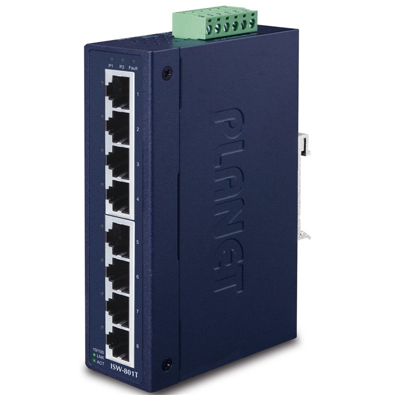 Switch planet ip30 slim 10/100 8 puertos industrial