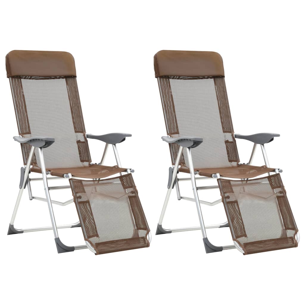 vidaXL Sillas de camping plegables con reposapiés 2 uds textilene