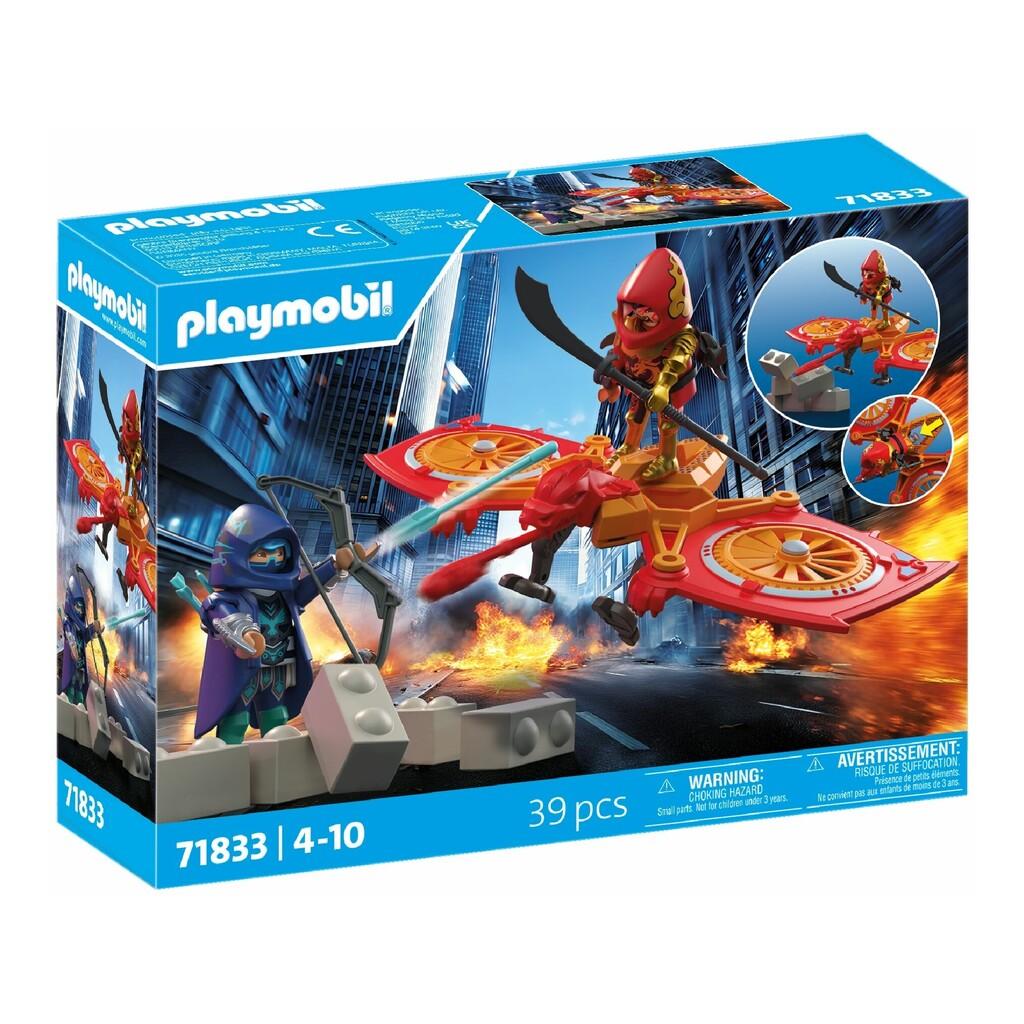 Playmobil Héroe con Dron Contra Ninja Malvado Juguetes PLAYMOBIL