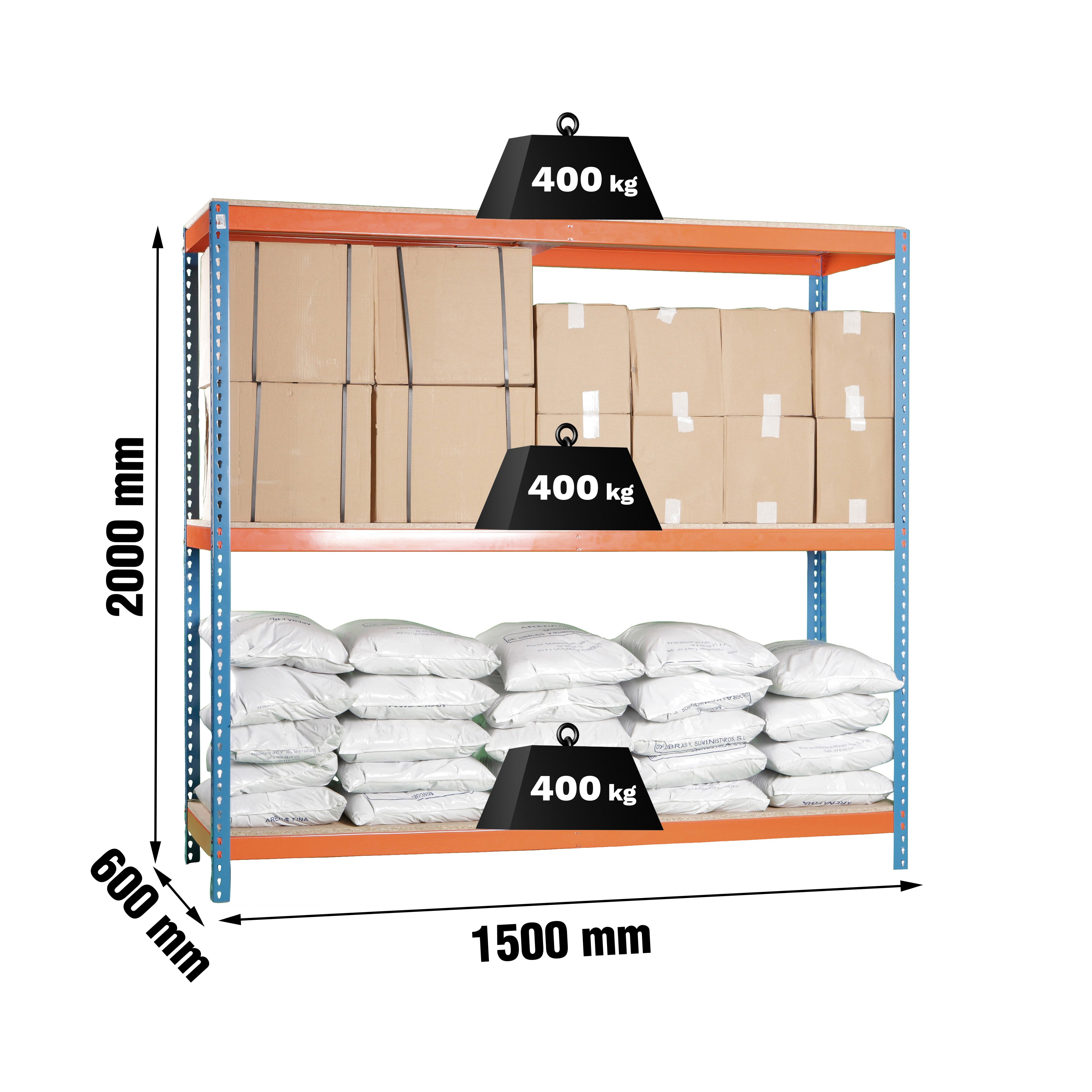 Estantería SIMONRACK Ecoforte 1506-3 chipboard azul/naranja/mader