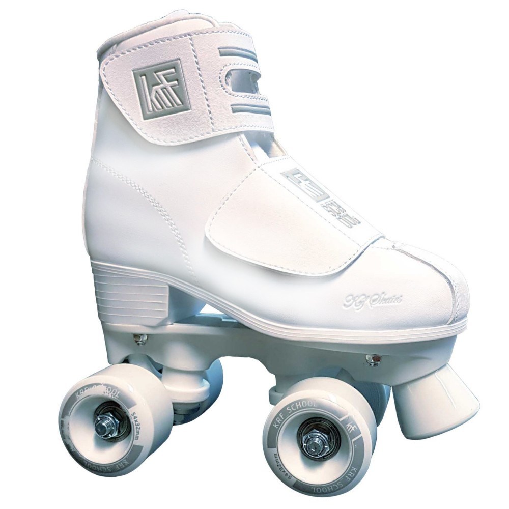 KRF The New Urban Concept Patines Escolares PPH Velcro Blanco para Niños con Freno de PU y Ruedas de 54x32mm