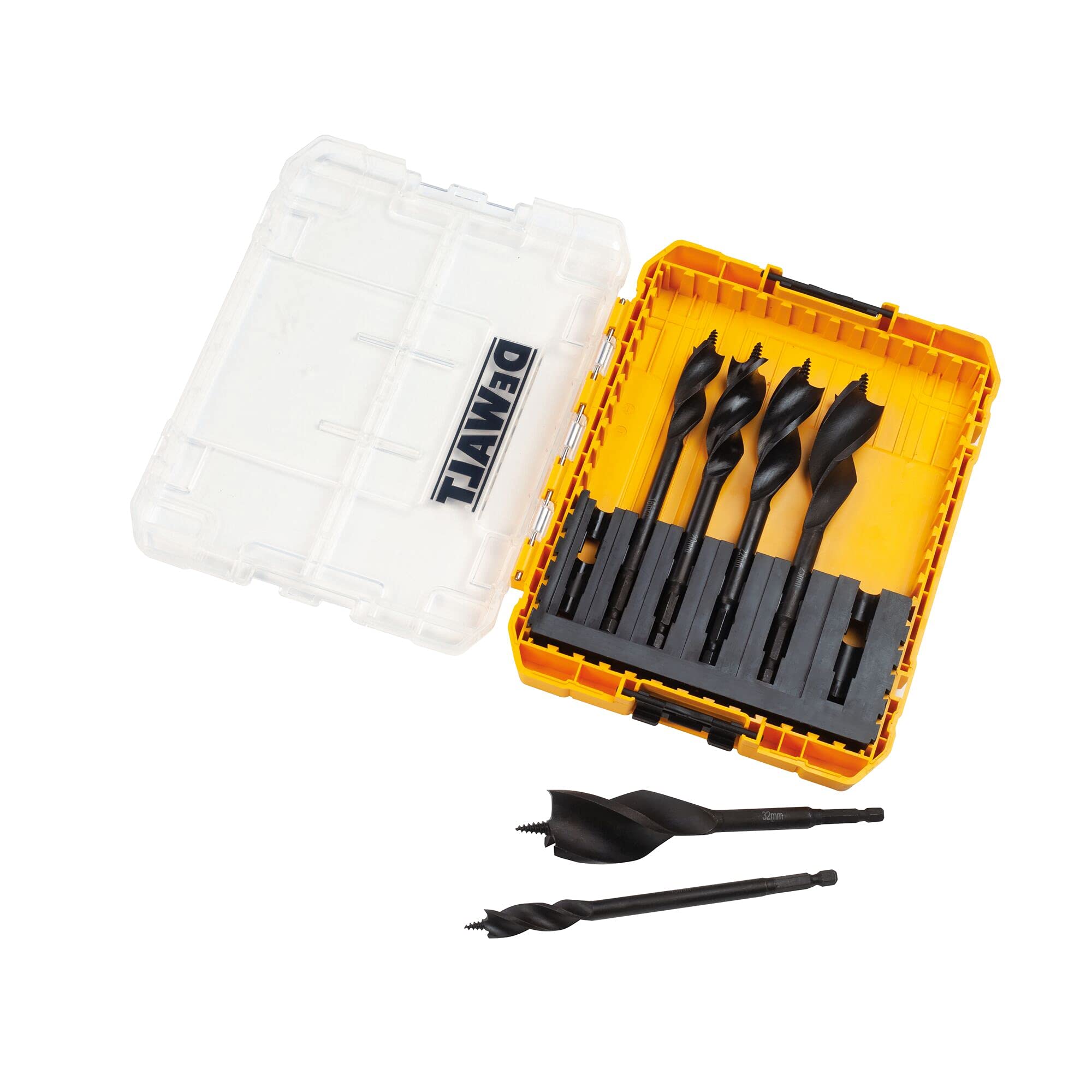 DeWalt DT90238-QZ DT90238-QZ-Juego de Brocas de Triple Flauta ext 152mm (13mm, 16mm 20mm, 22mm, 25mm, 32mm), Schwarz/Gelb