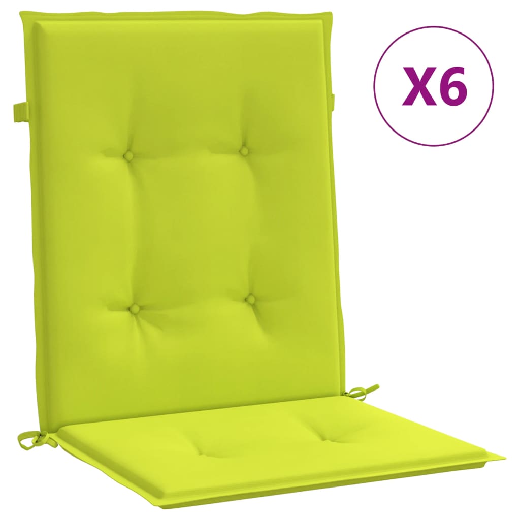 Vidaxl Cojín Silla Jardín Respaldo Bajo Pack 6 Uds Tela Oxford Antracita