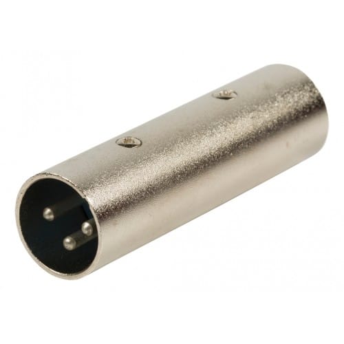 CABLEPELADO Adaptador XLR Mono 3 Pin Macho - XLR Macho | Empalme XLR | Apto para mezcladores, micrófonos, amplificadores, Ecualizador, teclados, Guitarras, Piano eléctrico, etc | 1 unidad