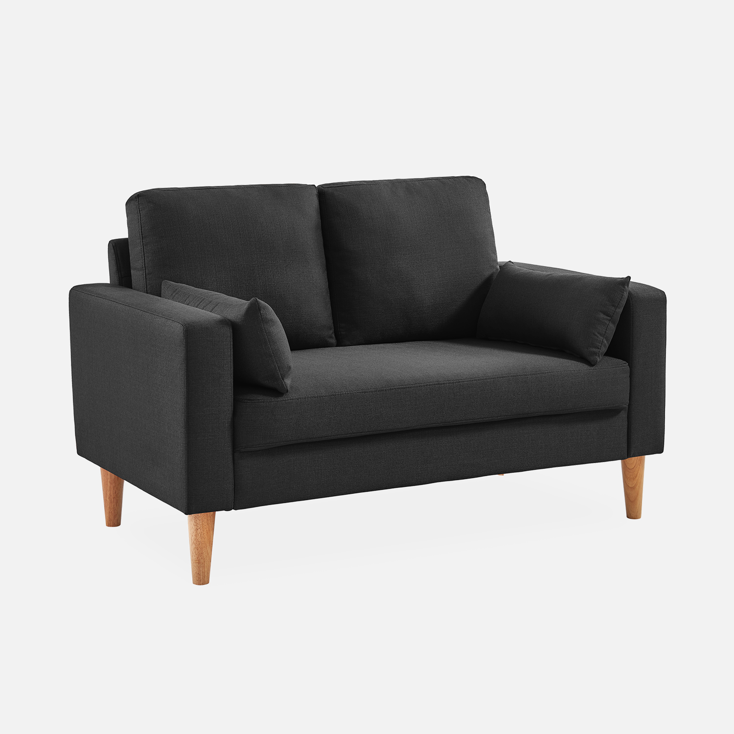 sweeek - Sofá de tela con patas de madera, 2 plazas , Bjorn , 130x79x69