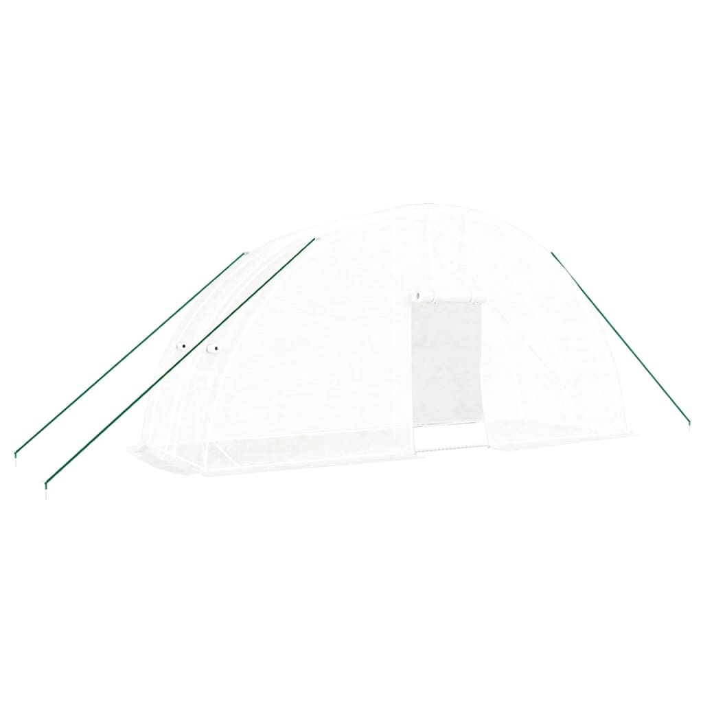vidaXL Invernadero con estructura de acero 12 m² 6x2x2,85 m Color Blanco,  Verde, y mas