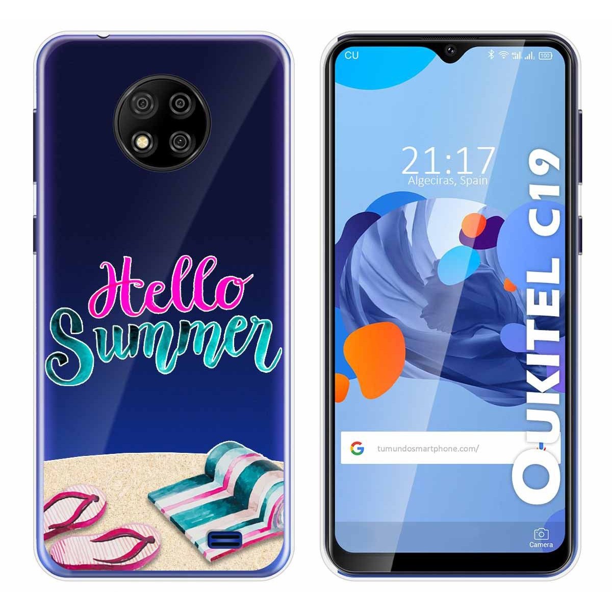 Tumundosmartphone Funda Gel Transparente para Oukitel C19 diseño Summer Dibujos