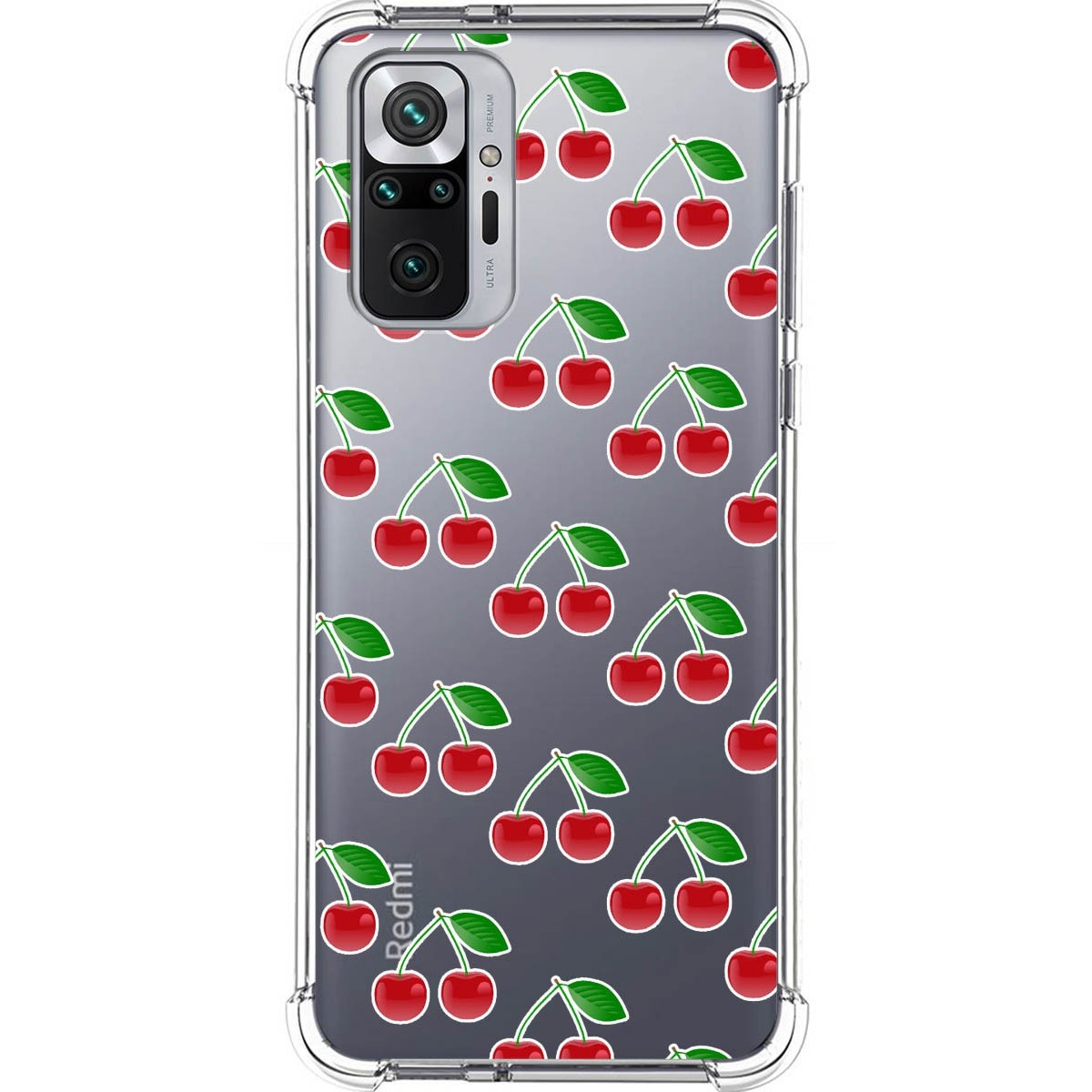 Tumundosmartphone Funda Silicona Antigolpes para Xiaomi Redmi Note 10 Pro diseño Cerezas Dibujos