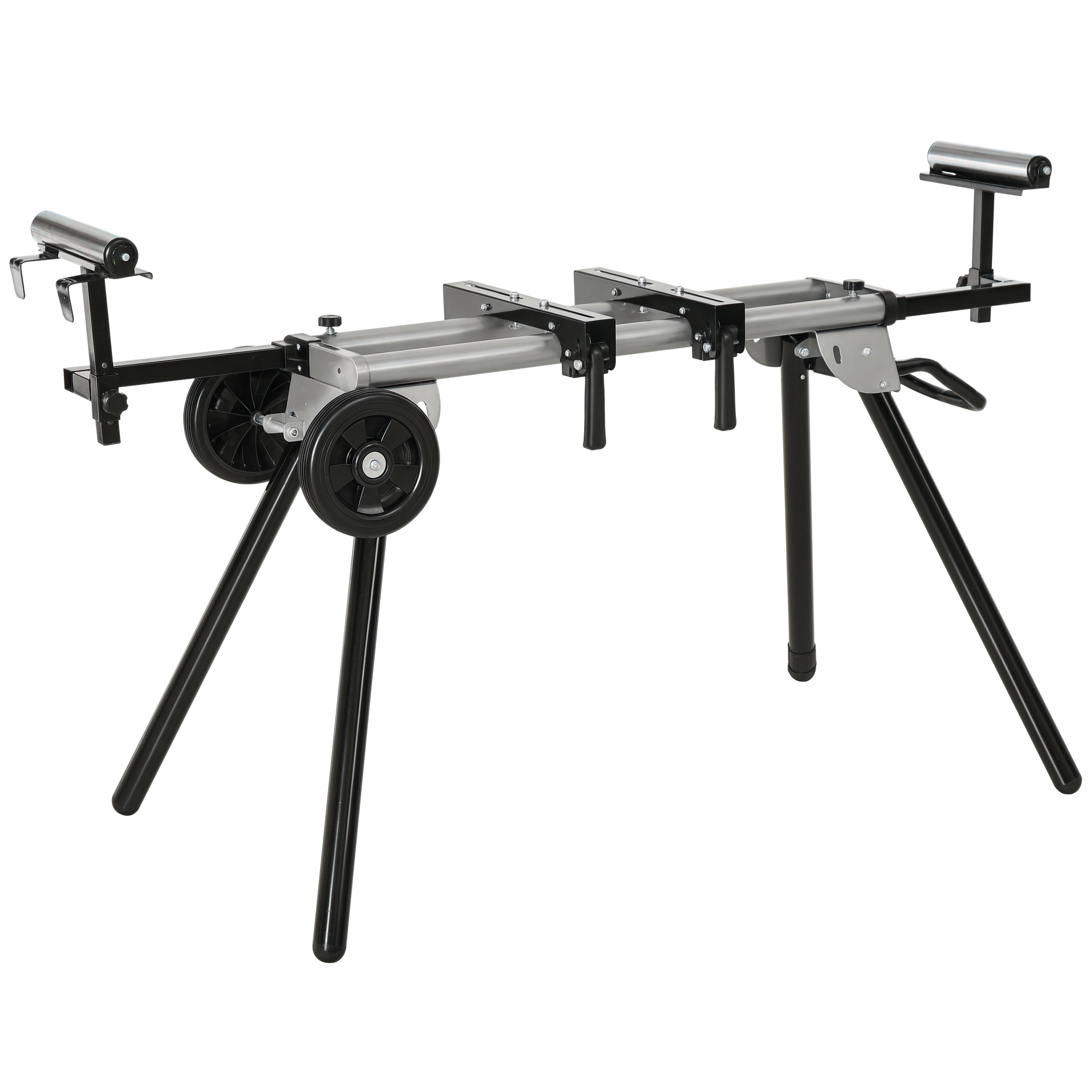 DURHAND Soporte Universal para Sierra Ingletadora Plegable con Distancia de Trabajo Ajustable Fácil de Transportar y Almacenar 123,5-245x73x96 cm Negro
