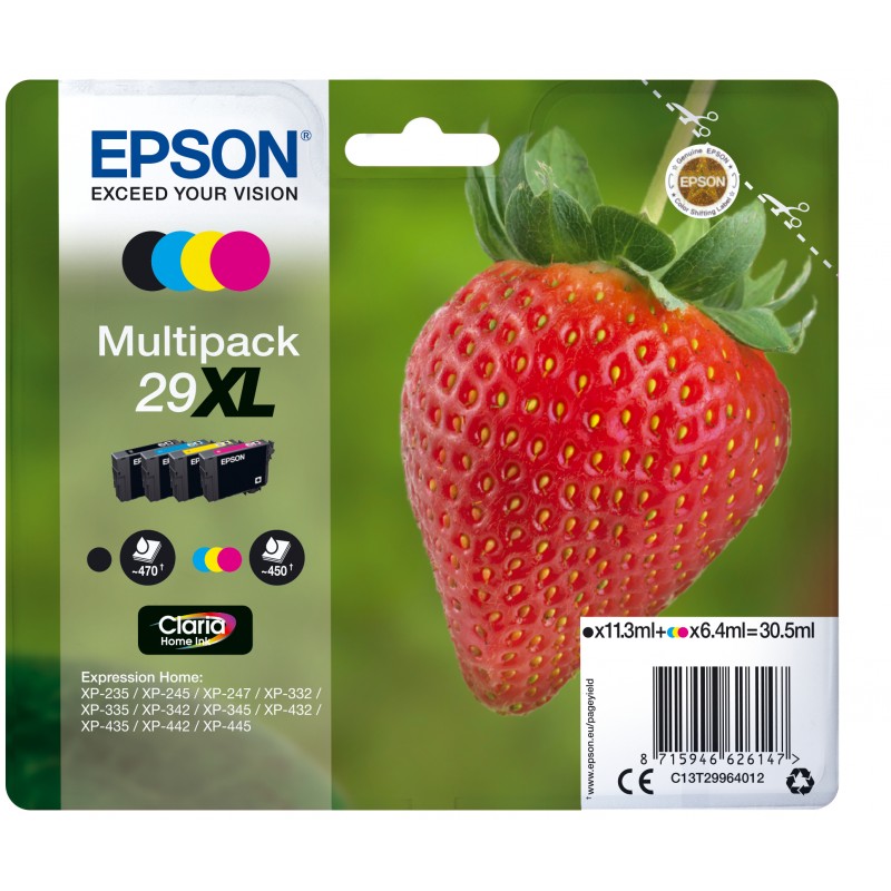 Epson - Strawberry Multipack 4-colours 29XL Claria Home Ink - C13T29964022 C13T29964022