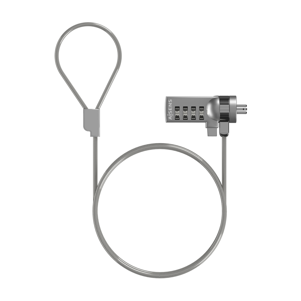 Cable de seguridad para portátiles aisens aslk-d40n01-sl/ 1.5m