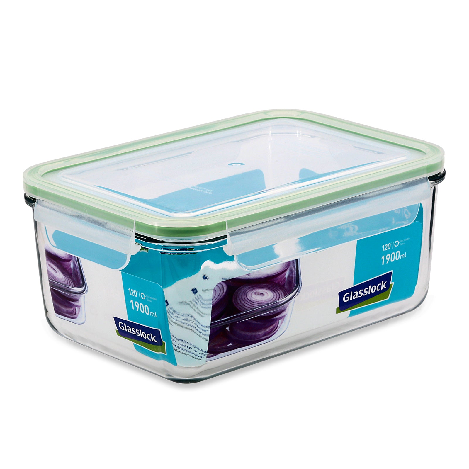 Glasslock Classic - Recipiente Hermético Rectangular de 1.9L en Vidrio Templado