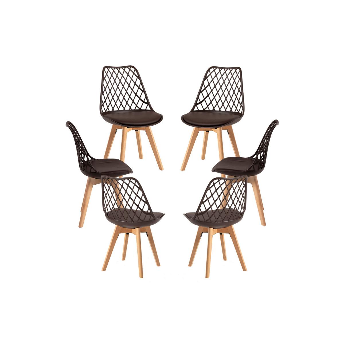 Regalos Miguel - Packs Sillas Comedor - Pack 6 Sillas Mima - Marrón